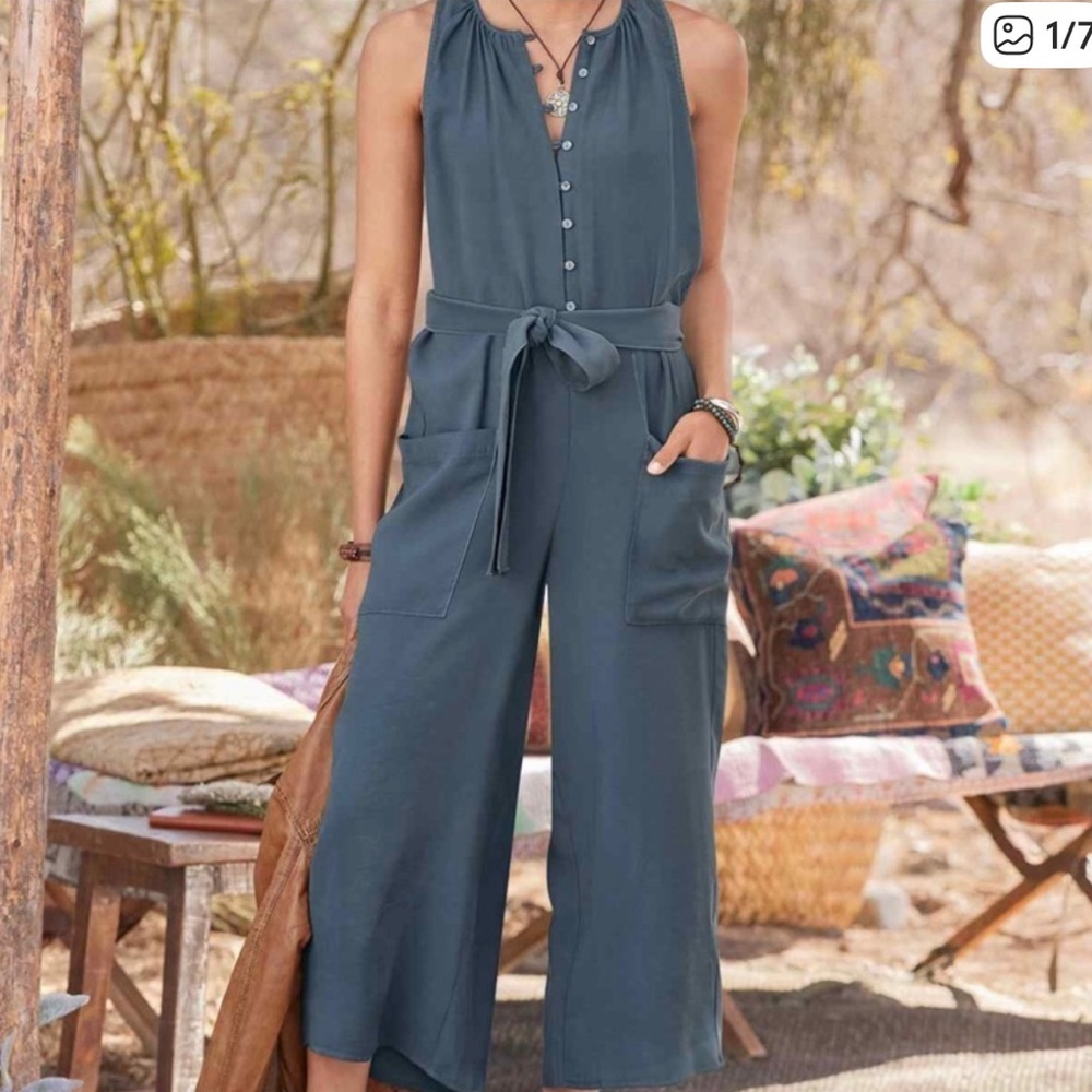 Sundance Slate Blue Jumpsuit